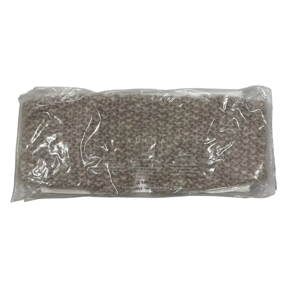 LUNYA Light Grey Wool Alpaca Knit Padded Sleep Eye Mask One Size